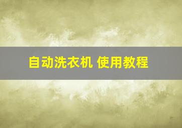 自动洗衣机 使用教程